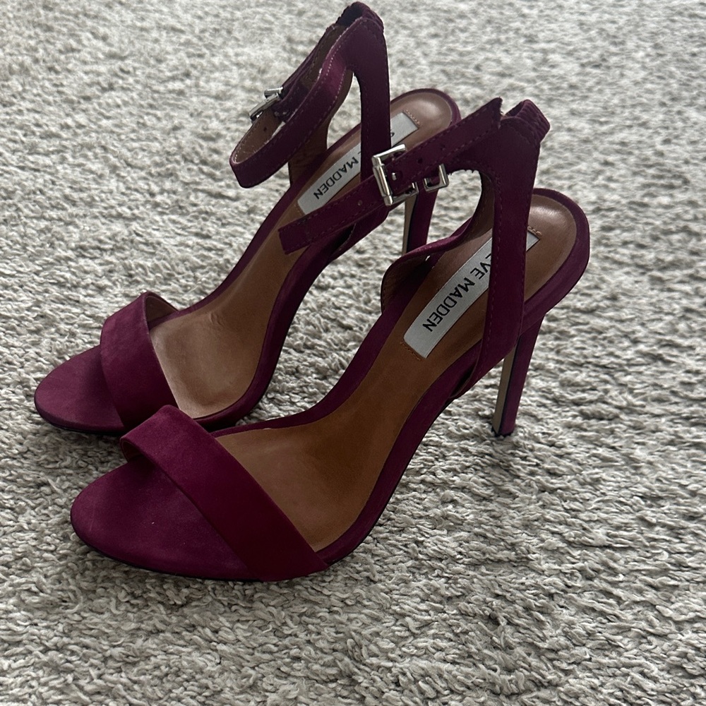 Steve Madden Landen Nubuck Deep Burgundy Heels